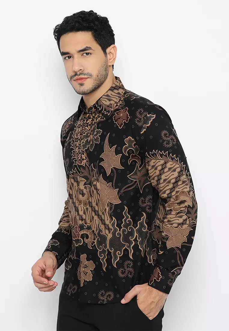 Kemeja Batik Slimfit Anargya - Black