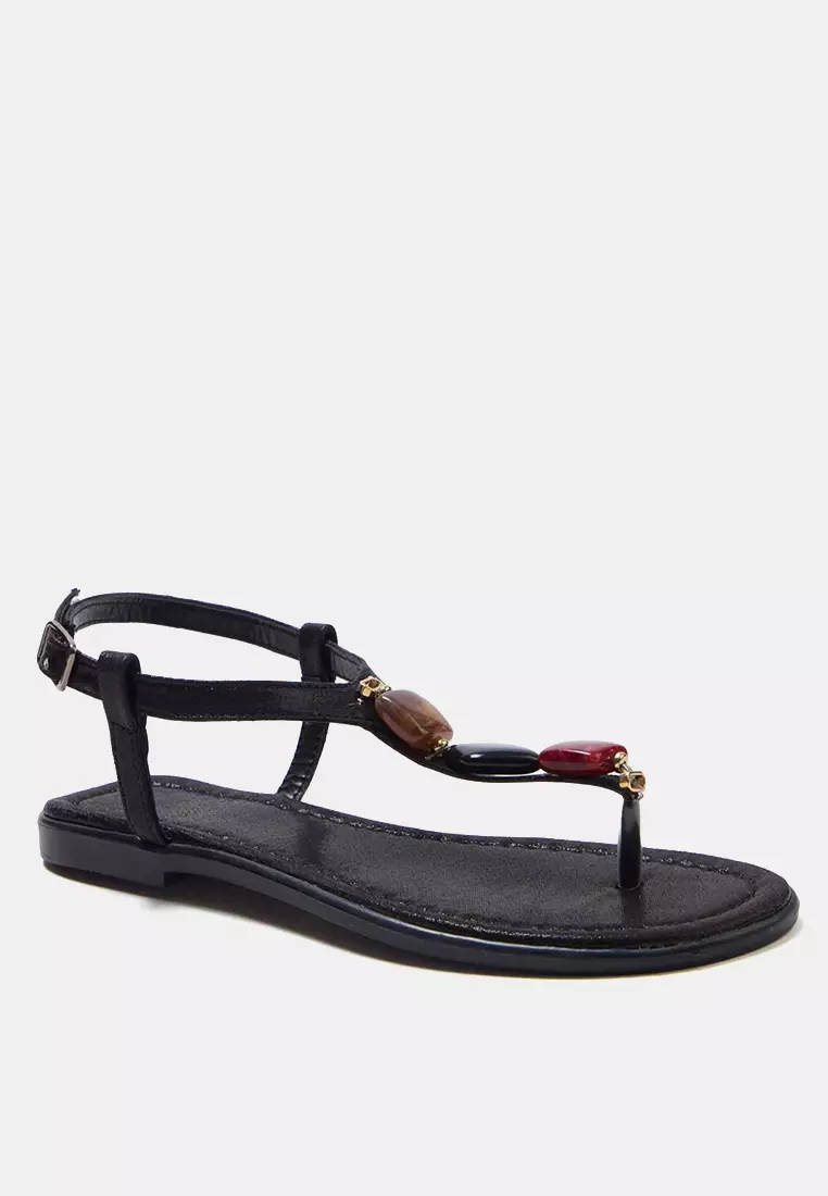Beaded Flat Sandals