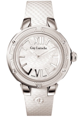 guy laroche swiss made - GL6214-02 - jam tangan wanita - leather strap - white