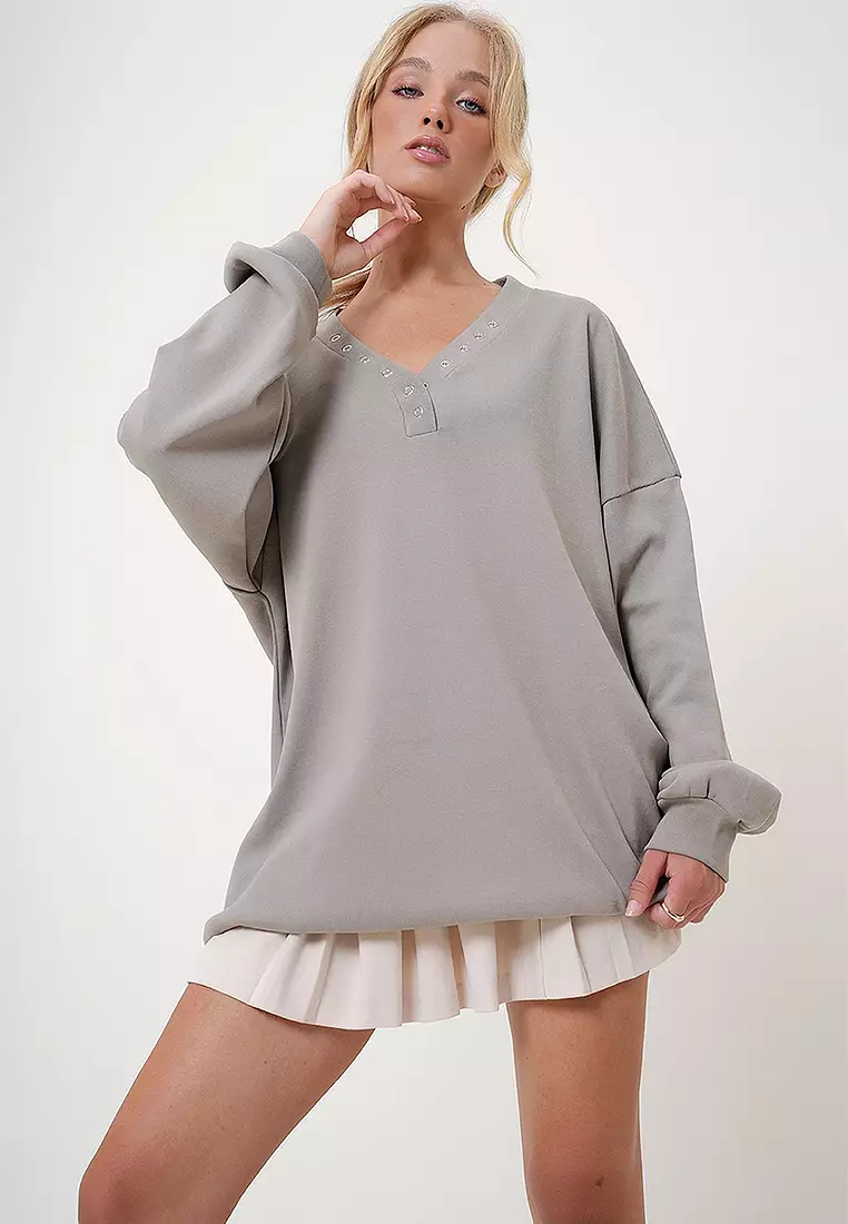 Eyelets Detail Sweatshirt