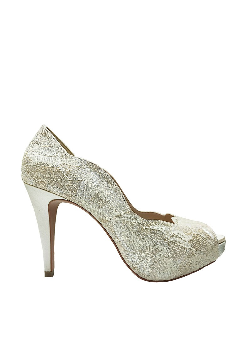 Cicely Off White Heel with Off White Lace