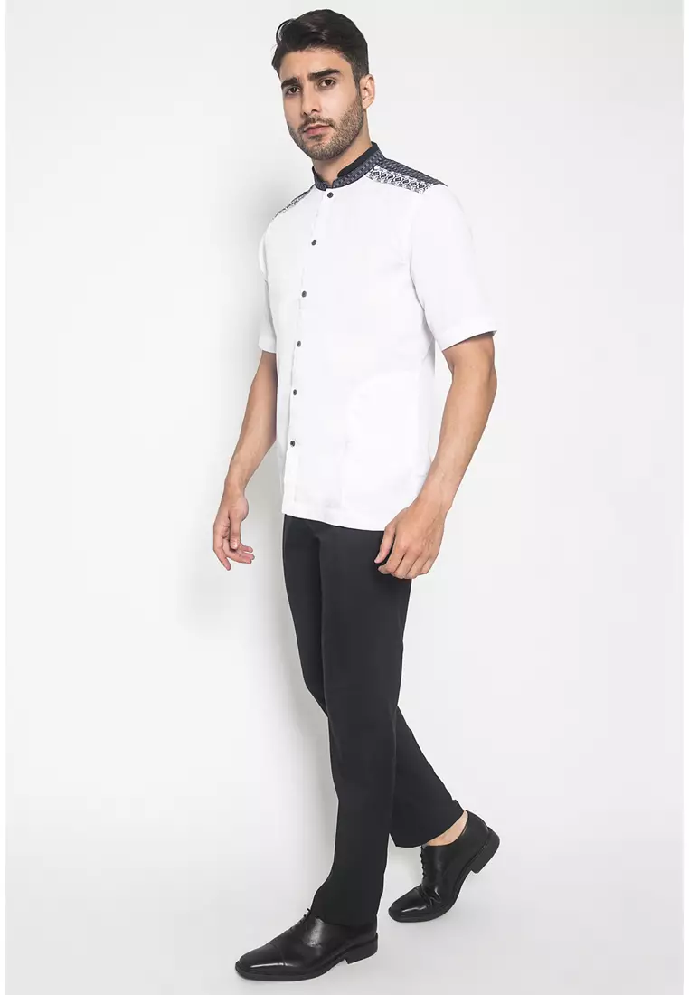 LGS - Baju Koko - Motif Kotak - Putih - Slim Fit - JSH.383.S1027KF.323.C