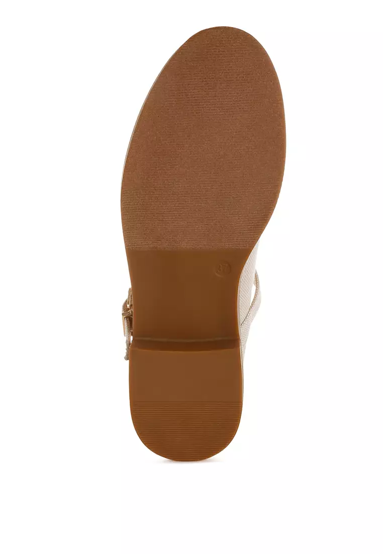 Canvas Mary Jane Shoes in Beige