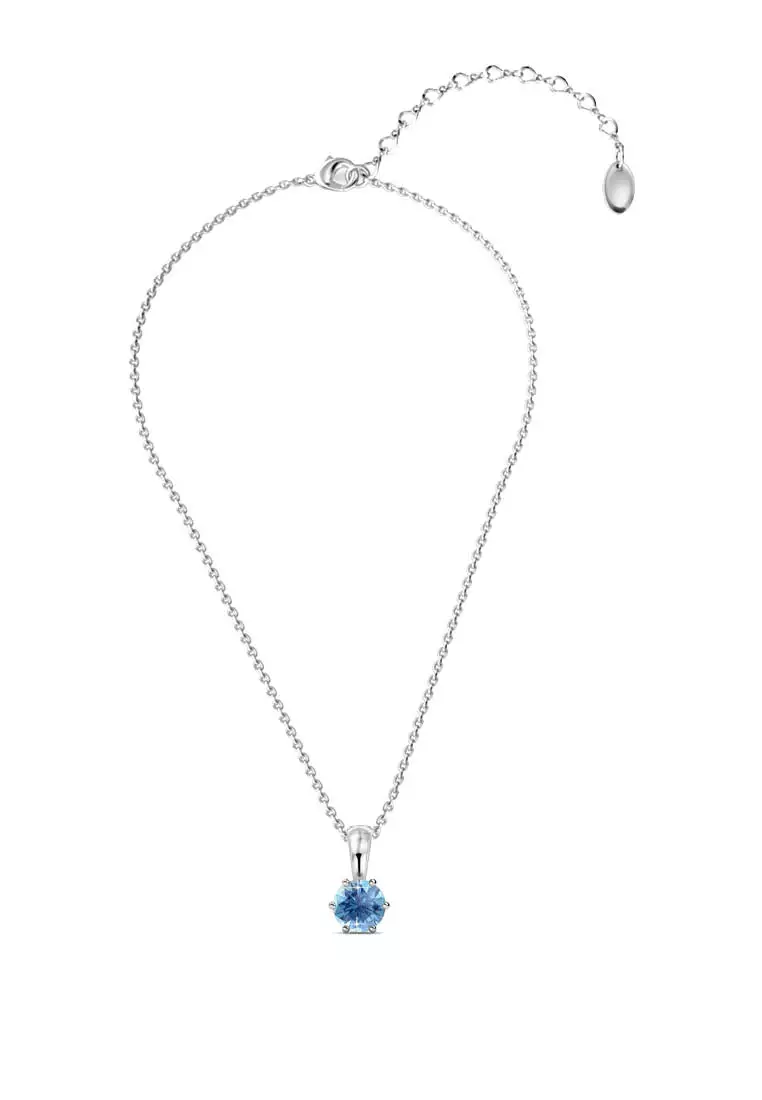 Birth Stone Pendant March Aquamarine - Kalung Crystal Swarovski by Her Jewellery