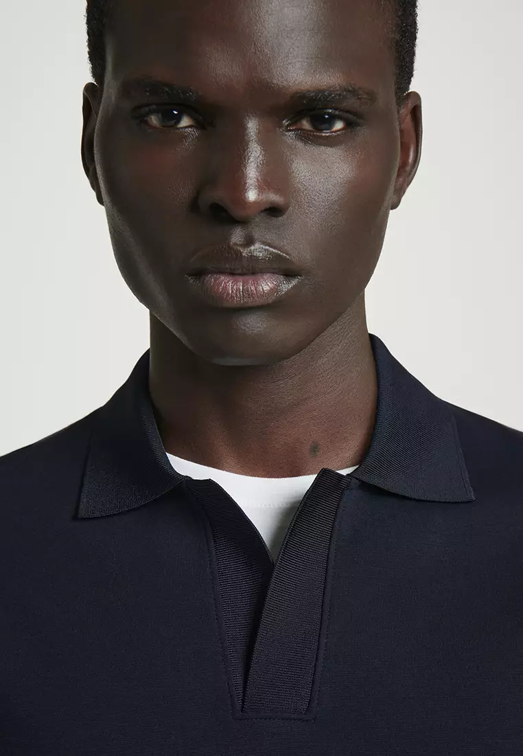 Relaxed Open-Collar Polo Shirt