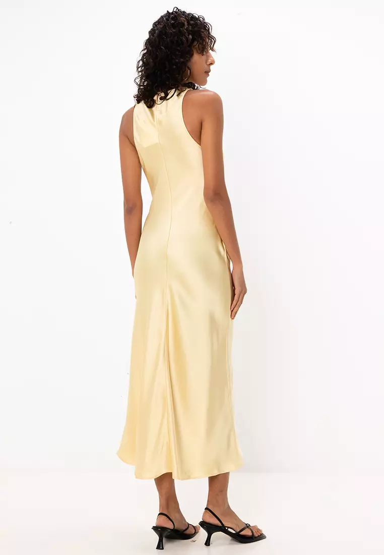 Sleeveless Satin Midi Dress