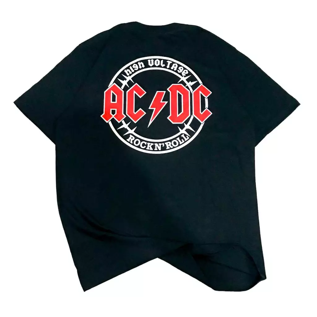 Ossu X Deesummer T-Shirt ACDC Guitar High Voltage Cotton Combed 24s