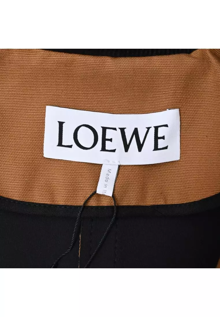 二手 Loewe 棕色棉質燈芯絨領七分袖短襯衫外套