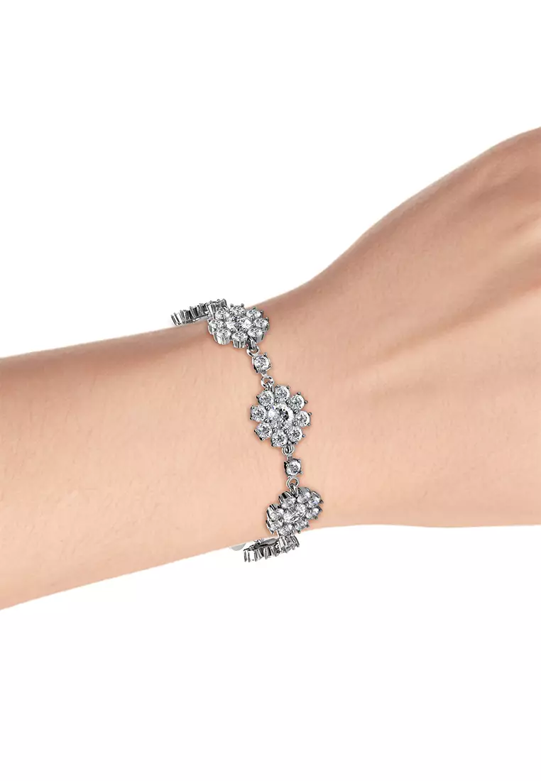 Forever Daisy Bracelet WG - Gelang Crystal Luvea Collection by Her Jewellery