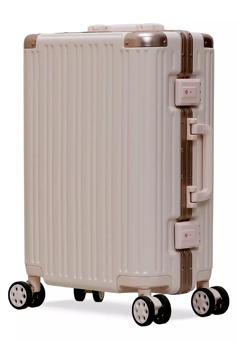 Carlton Koper Frame Aluminium Unisex Size 20 Inch Travel Bag Large Compartment TSA Lock Material Polycarbonate ORIGINAL - Pink