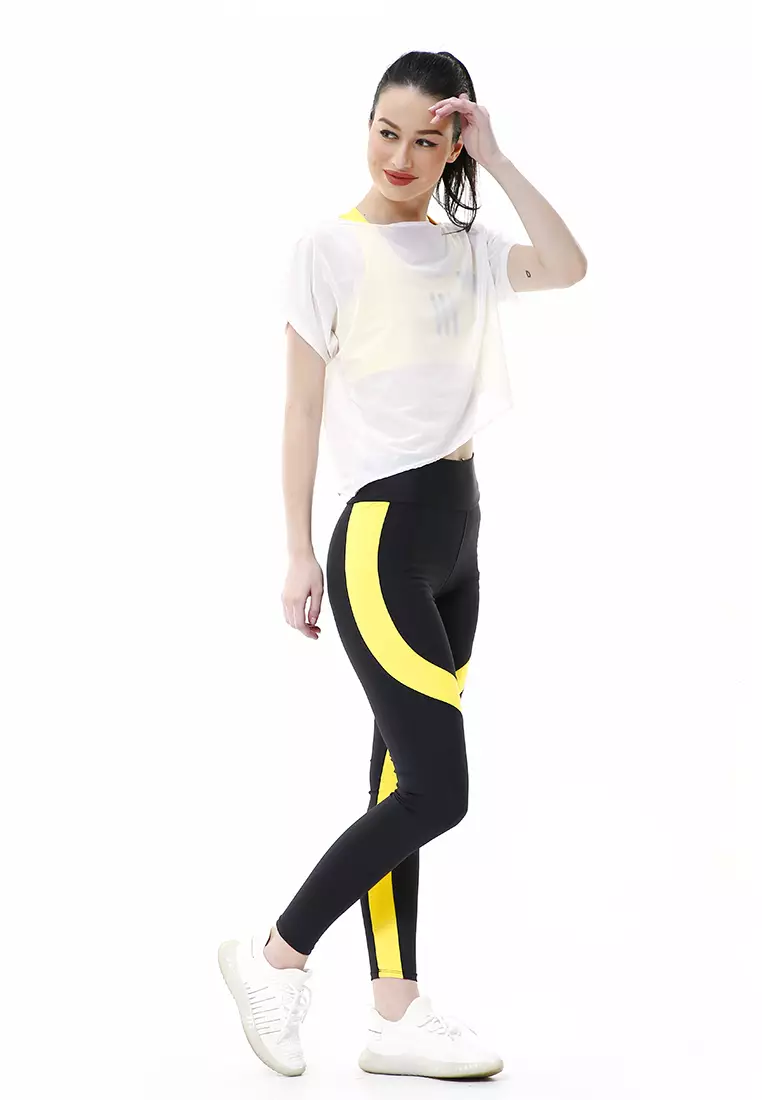 Jeslin One Set Atasan Bawahan Baju Senam Aerobik 3 in 1 High Quality - Putih