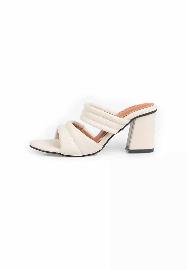 SEIS Hilary Sandal Heels Wanita Hak 7 cm-Cream