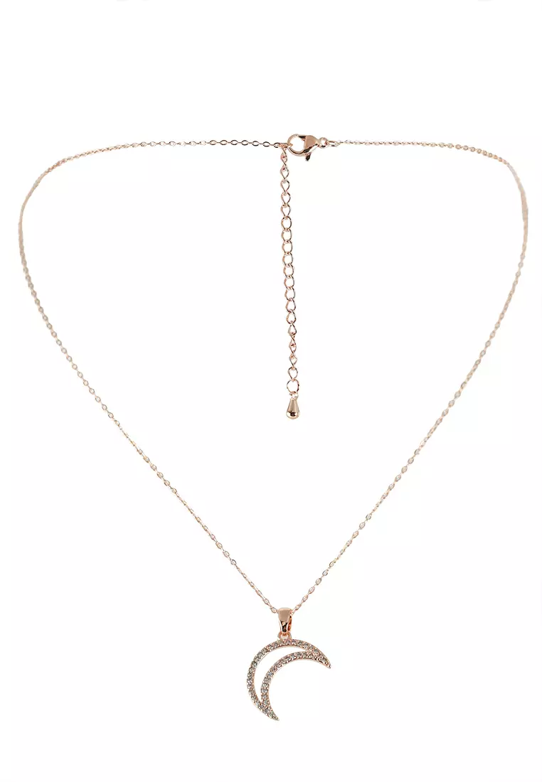 Gold moon clearance charm necklace