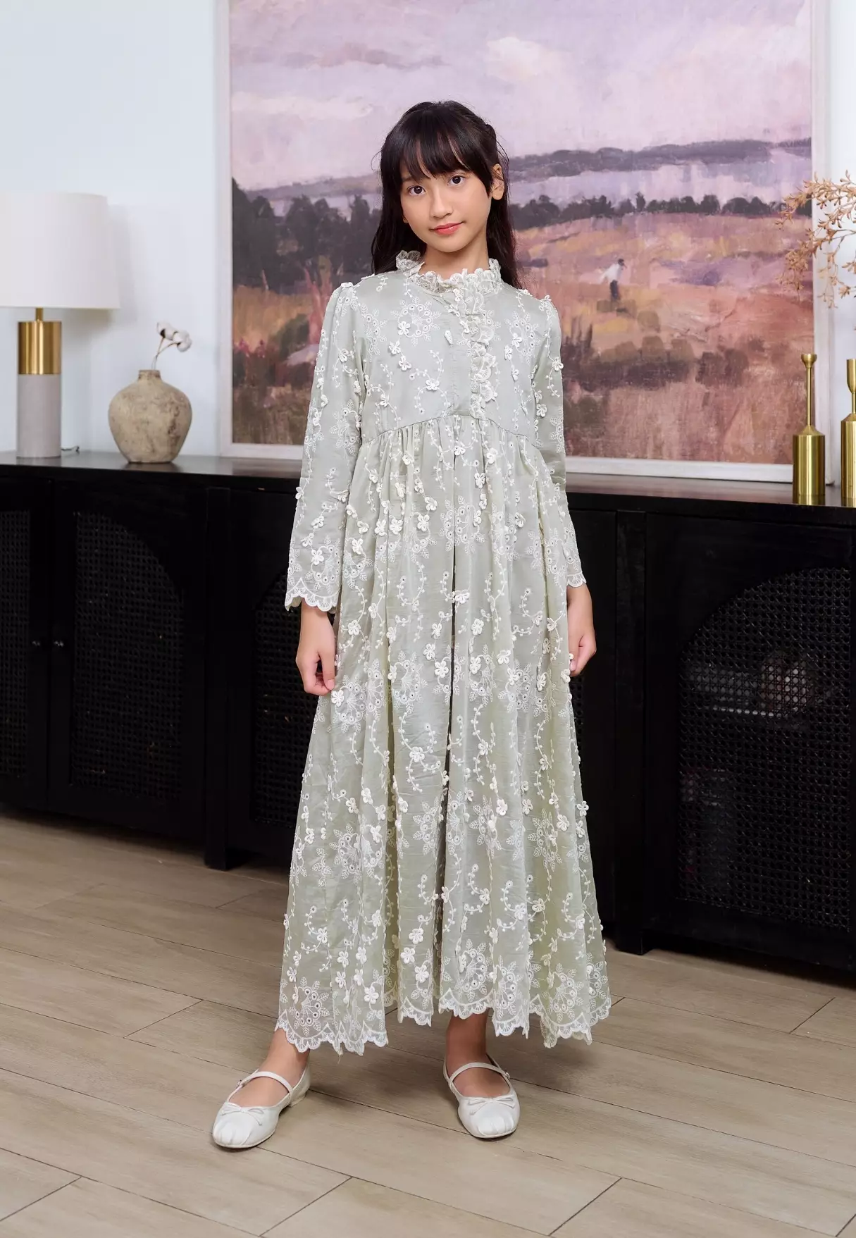 Kyra Dress - Sage Kids