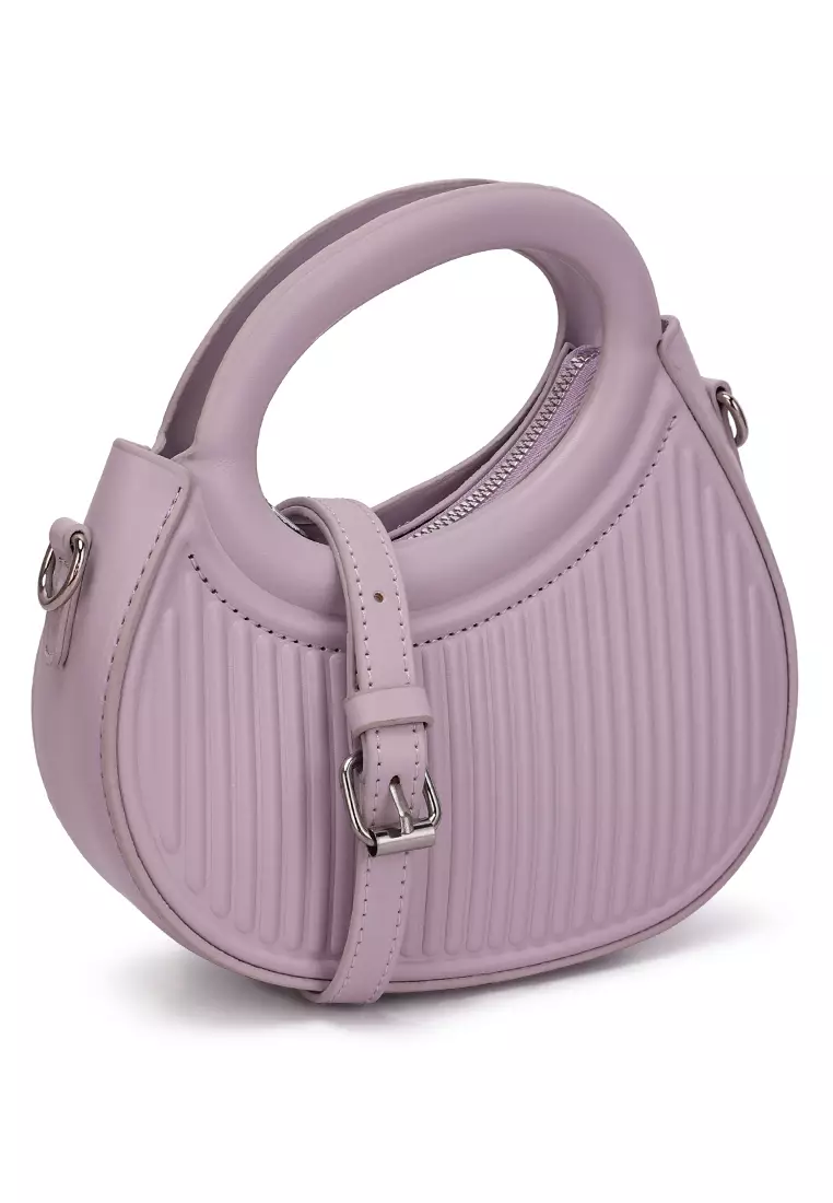 Buy London Rag Assymetrical Baguette Hangbag In Purple 2025 Online - Main Image