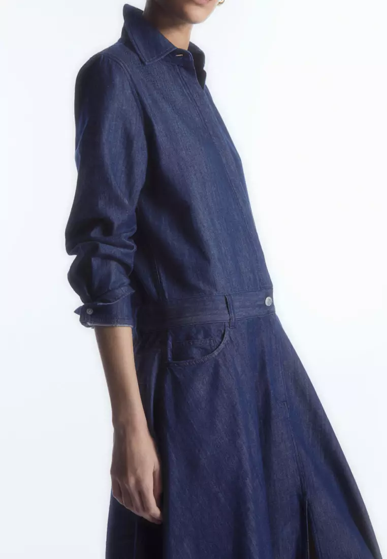 Denim Midi Shirt Dress