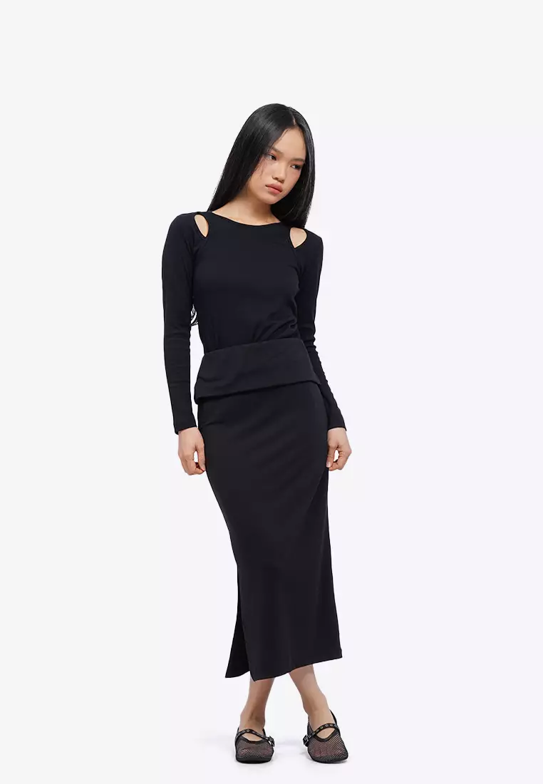 Fold Over Midi Skirt