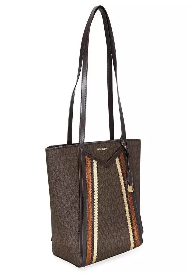 Gold metallic shop tote bags