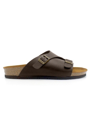SoleSimple brown Jersey - Dark Brown Leather Sandals & Flip Flops 0D074SHED37452GS_1