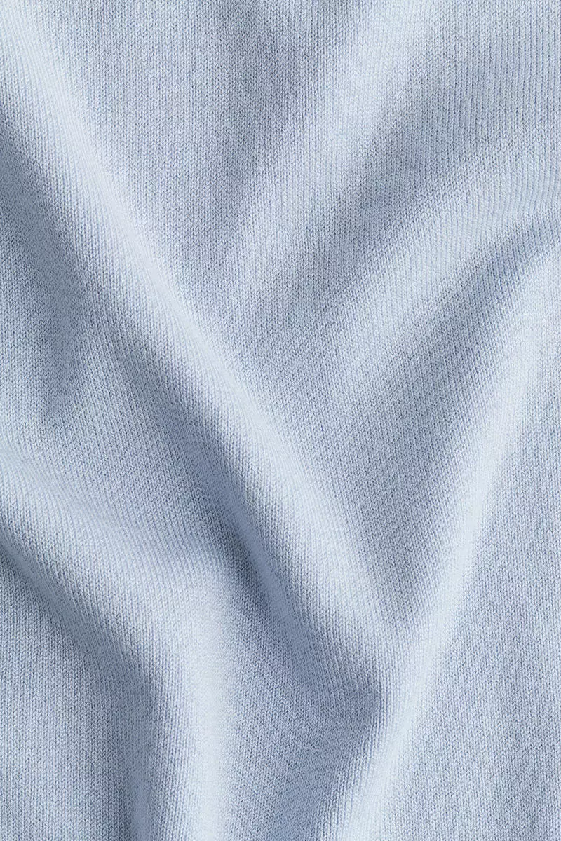 Fine-knit polo-neck top