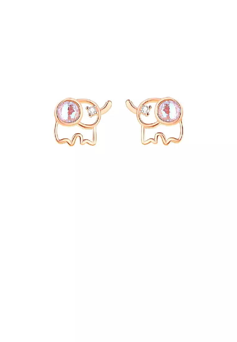 White gold elephant earrings online