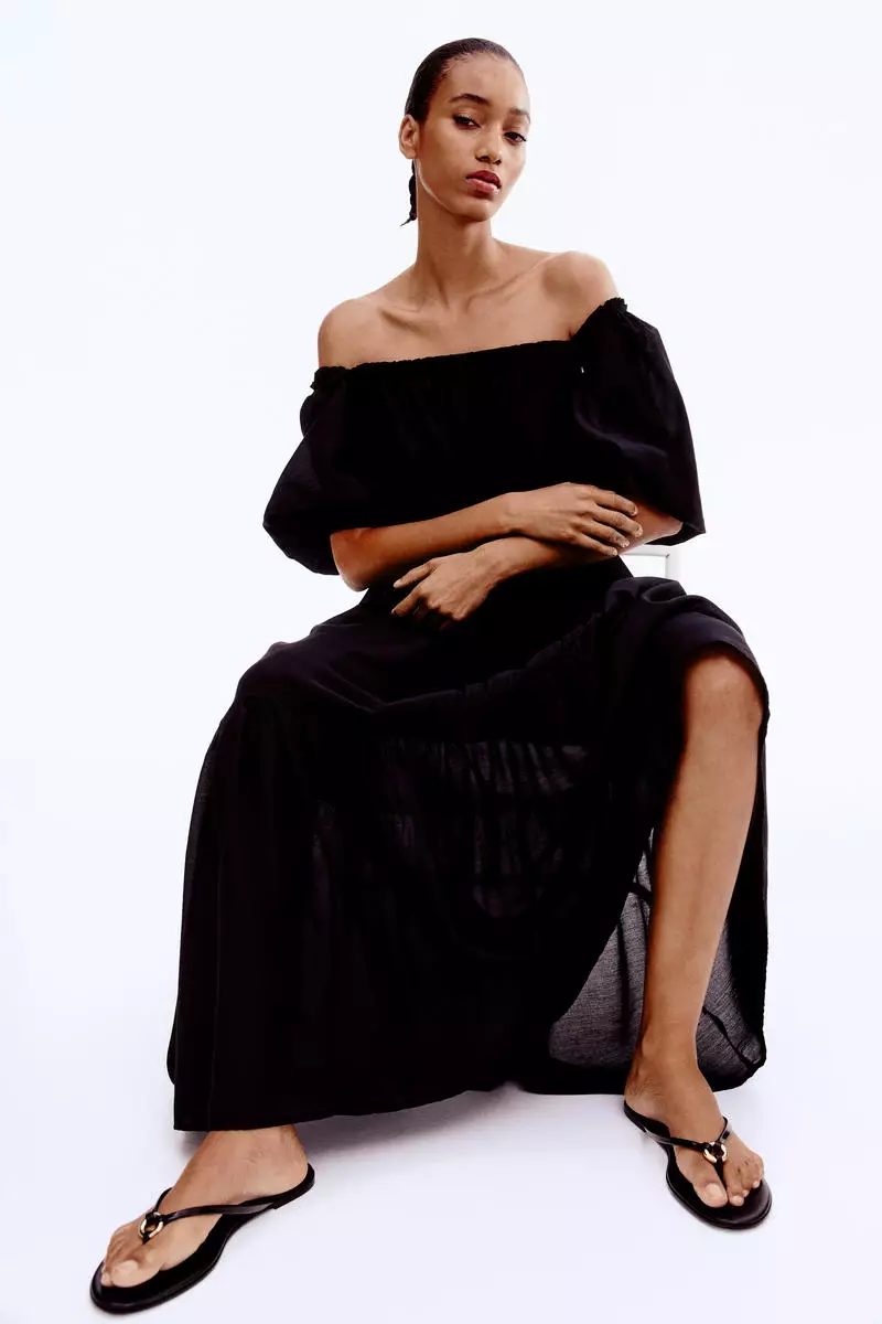 Square-neck maxi dress