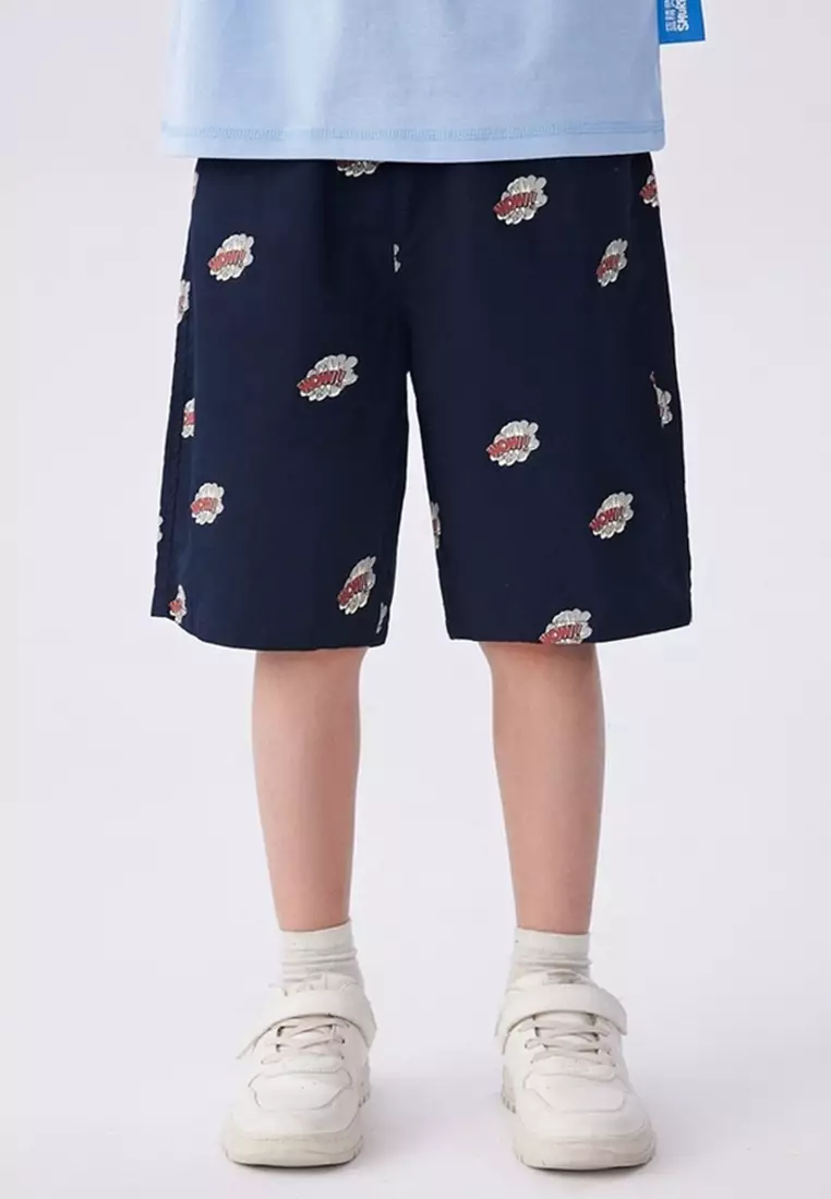 马拉丁男梭织中裤藏青色夏季裤