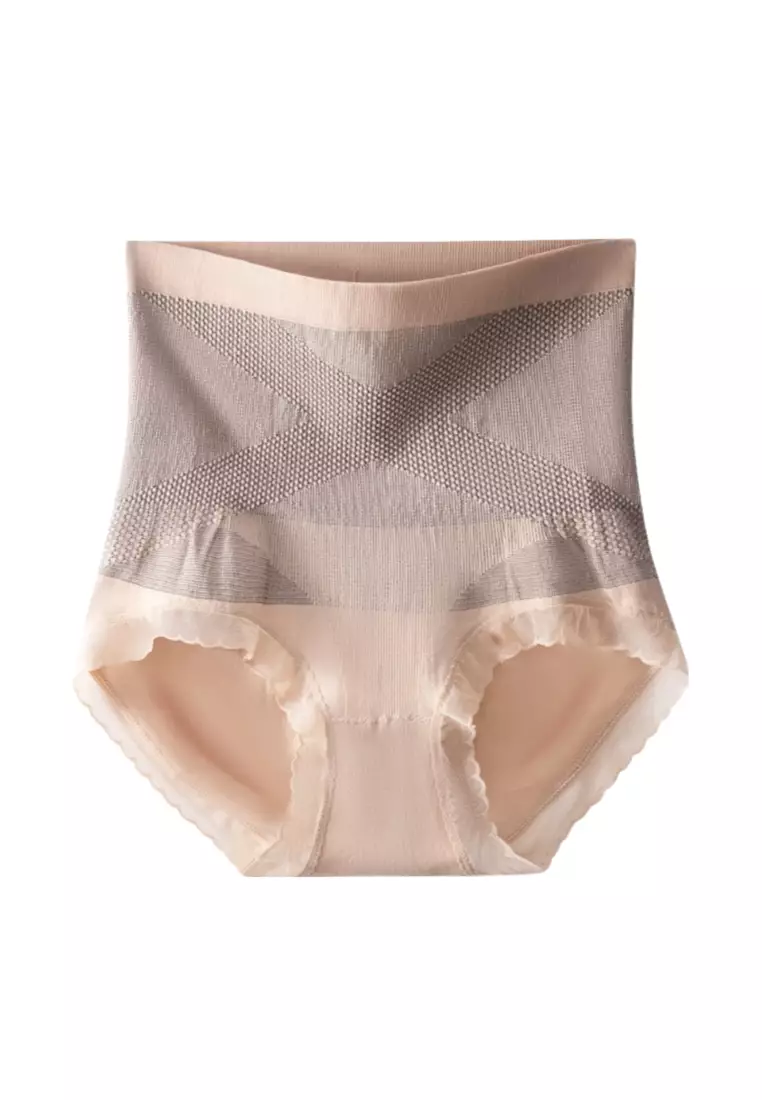 Tummy Tuck Underwear M Women's Powerful Tummy Tuck Thong Waistband Hip Lift  Crotch Seamless