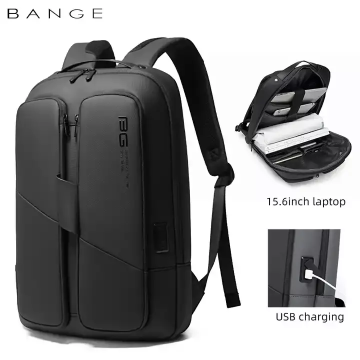 Bange BG7238 Tas Ransel pria Laptop Kerja Backpack USB 15.6 Inch - BLACK
