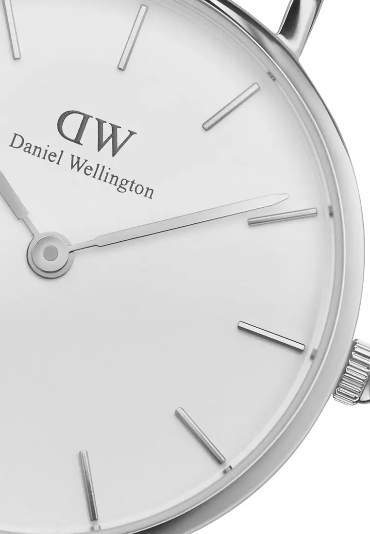 Petite Sterling White Watch 28mm - Silver - Mesh strap - DW Watch for women - Fashion watch