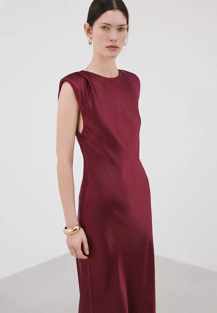 Buy Mango Fitted Satin Dress 2026 Online | ZALORA