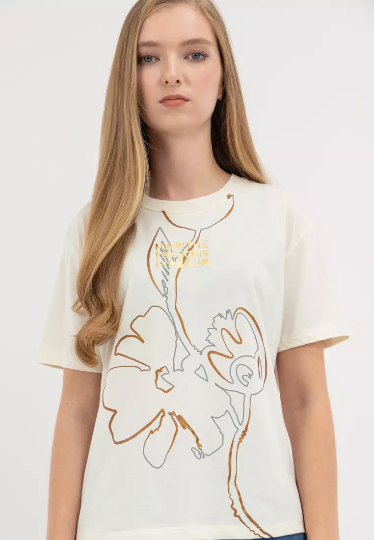 Ladies MFG Floral Tee White