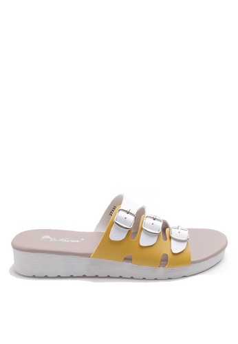 Dr. Kevin Women Flat Sandals 27337 - White/Yellow