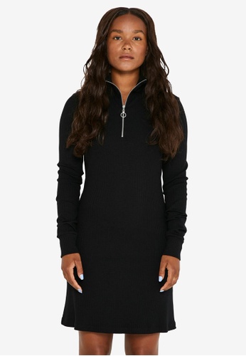 Noisy May black Daria Long Sleeves High Neck Zip Dress 2187EAACF81BD6GS_1