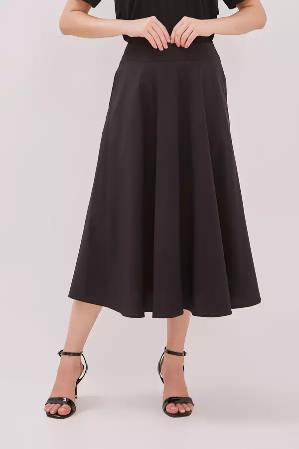 MINIMAL - Kamelie - Rok Midi A line - Black Colour Black