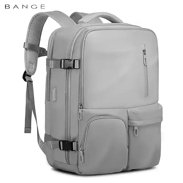 Bange BG1800 Tas Ransel Tas Travel Backpack Laptop Kerja Pria USB 17" - Grey