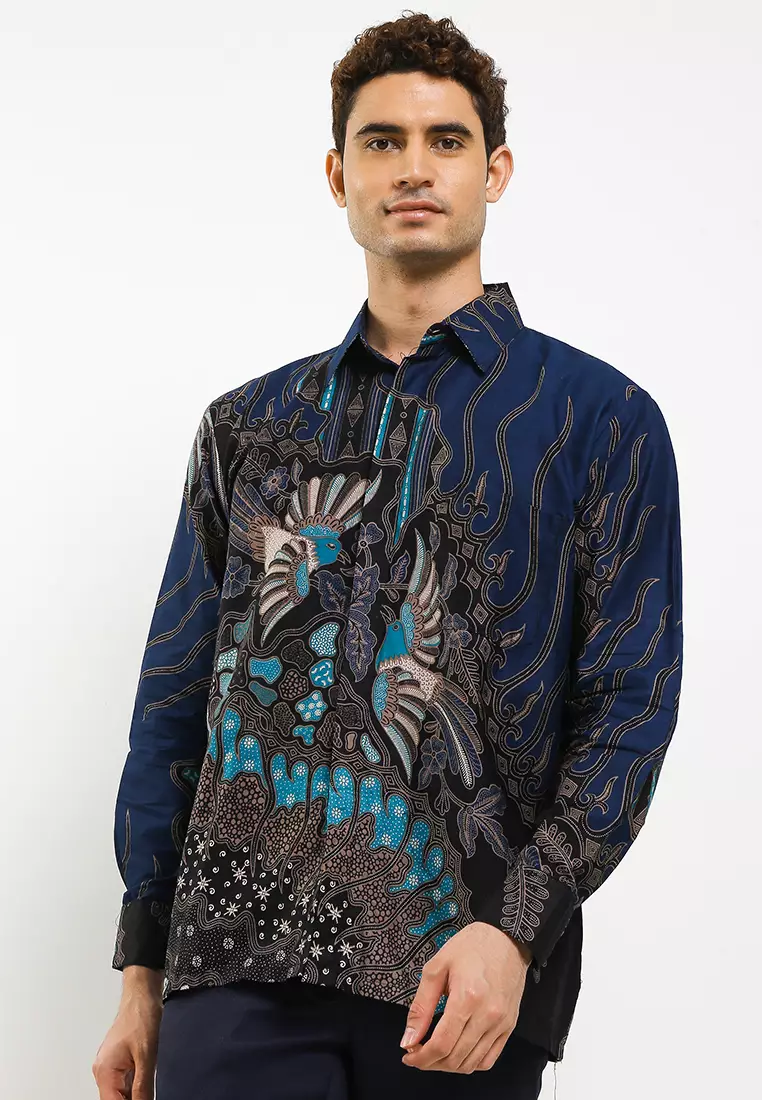 Jual Elshanum Batik Kenari Kemeja Batik Exclusive Pria Casual Modern Lengan Panjang Original 