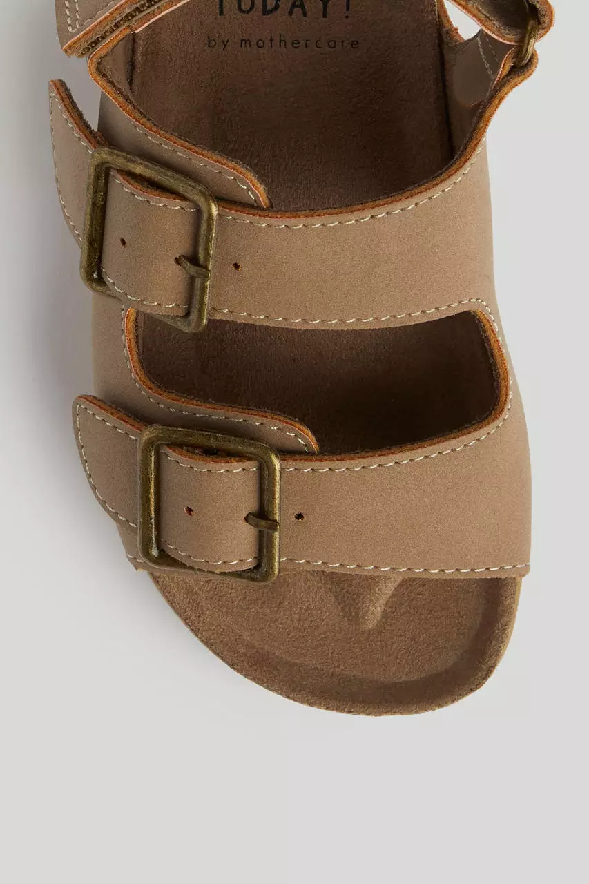 Mothercare Raya Collection Brown Double-Buckle Sandals - Sandal Lebaran Anak Laki-laki (Cokelat)