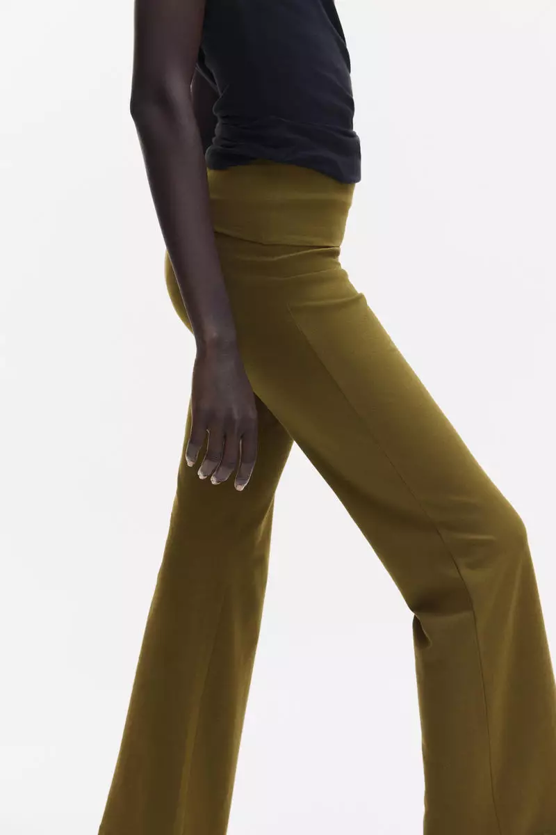 Foldover-waist cotton trousers