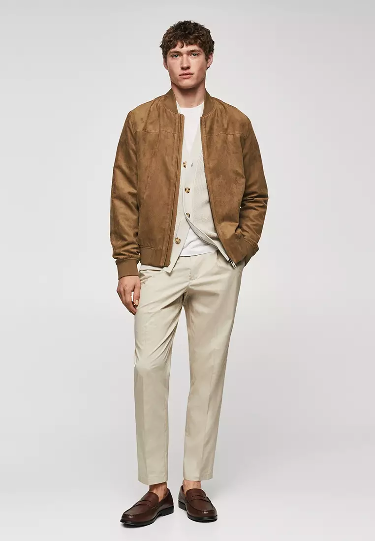 Mango mens suede jacket clearance