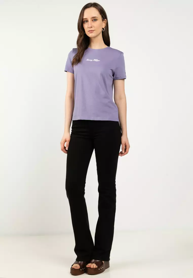 Buy Tommy Hilfiger Textured Logo Crew Neck T-Shirt - Tommy