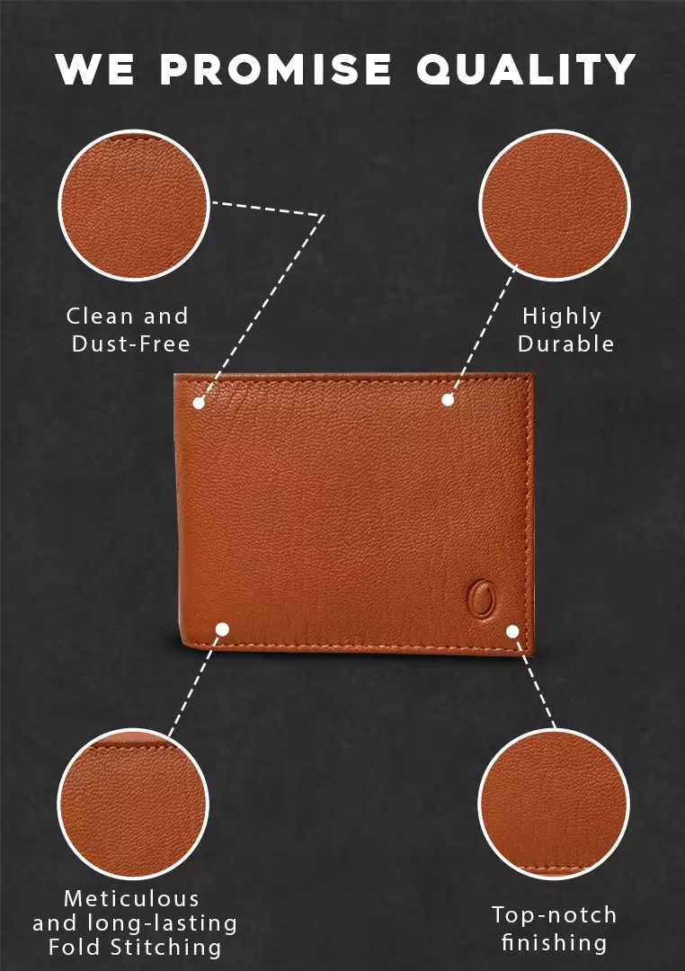 Wallet Men Brown with coin pouch - Bifold Lucky Wallet- Full Grain Leather Wallet with NO HOLE- Brown Wallet - Oxhide 3851CP Brown