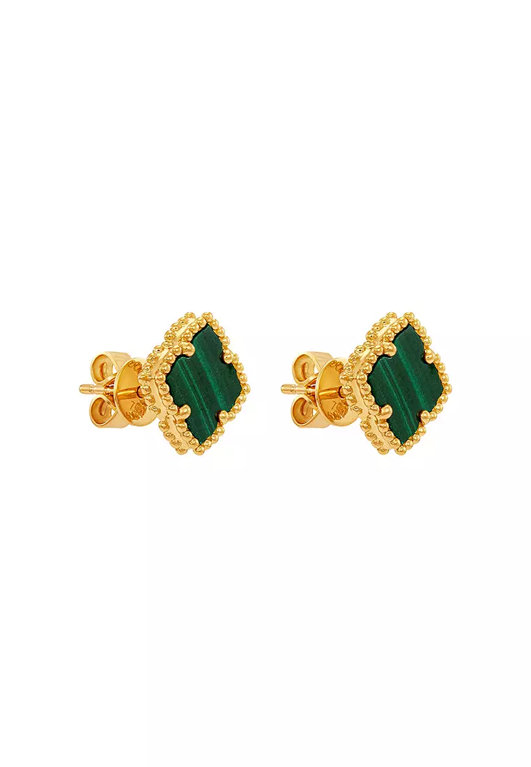 HABIB Malachite Earrings in 750/18K Yellow Gold 457800125(YG)-MALA