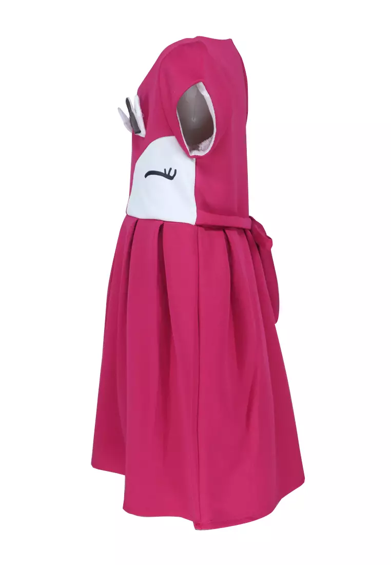 Two Mix Dress Anak Perempuan Bahan Kaos Scuba Usia 1-12 Tahun 4236 Fanta