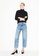SISLEY black Oversized fit sweater with porthole 1B697AAC042AE0GS_5