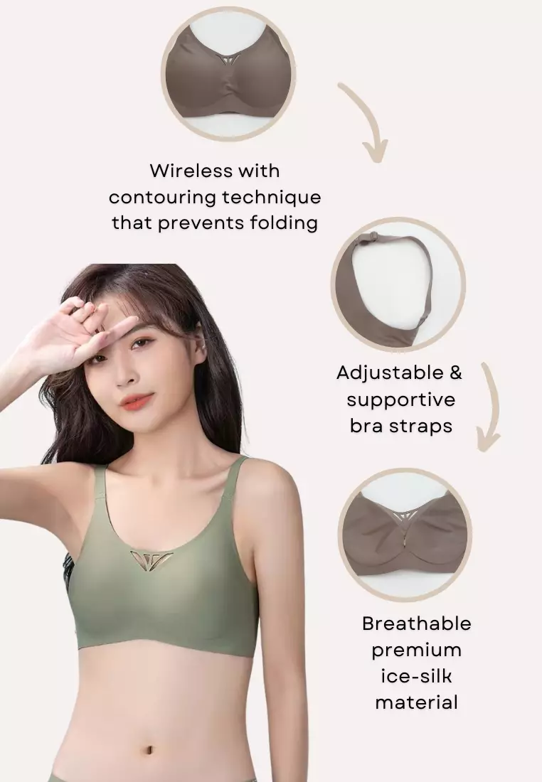 Wireless padded push up bra 