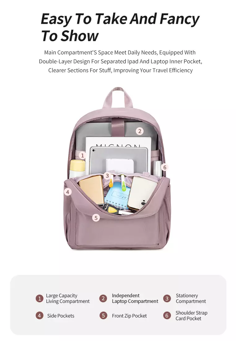 Casual School Bag 15.6 Laptop Compartment Waterproof Backpack for Women