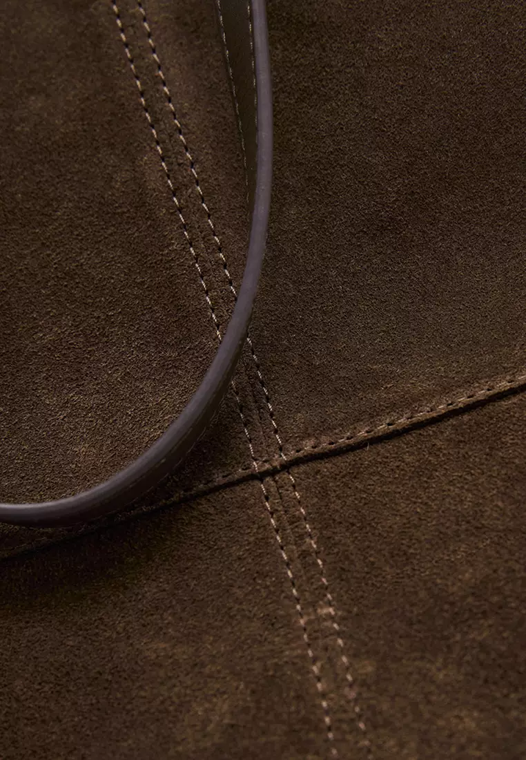 Suede Leather Shopper Bag