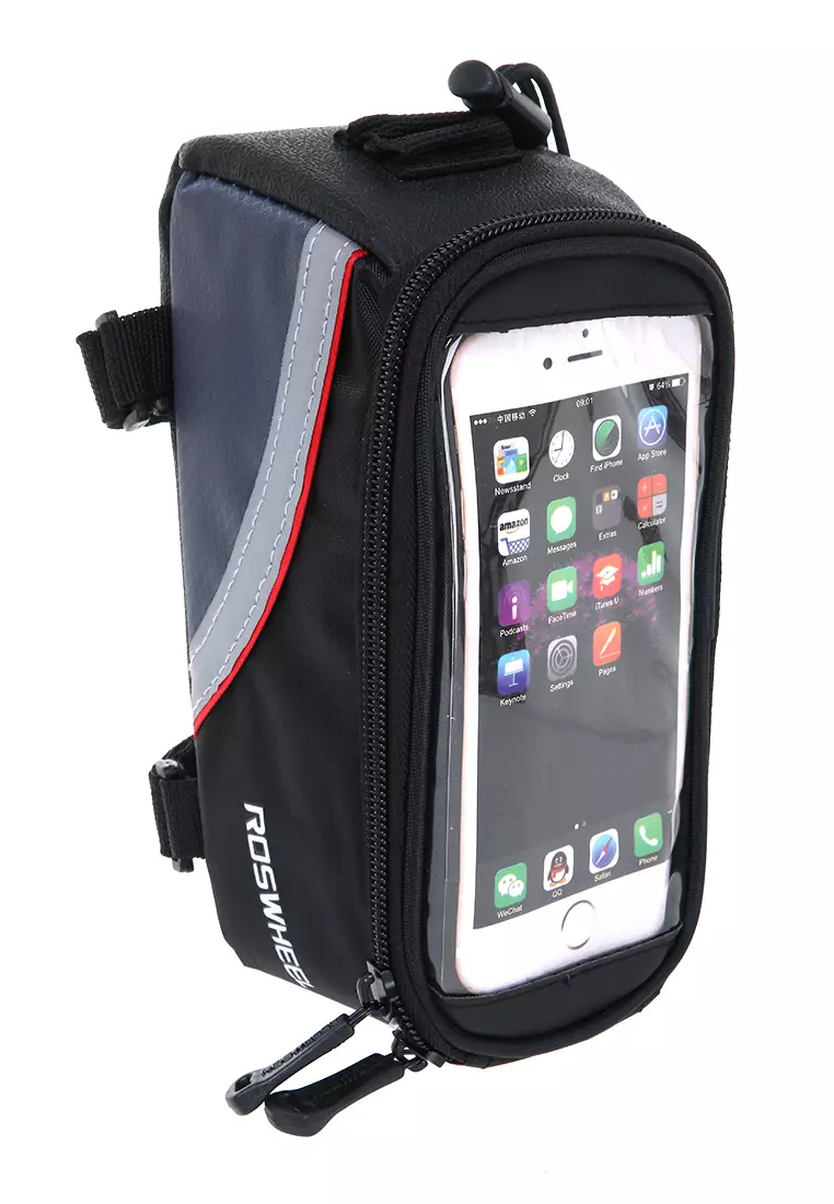 Qian Bicycle Bag Tas Sepeda Waterproof Smartphone 5.5 Inch Material Nylon ORIGINAL - Black