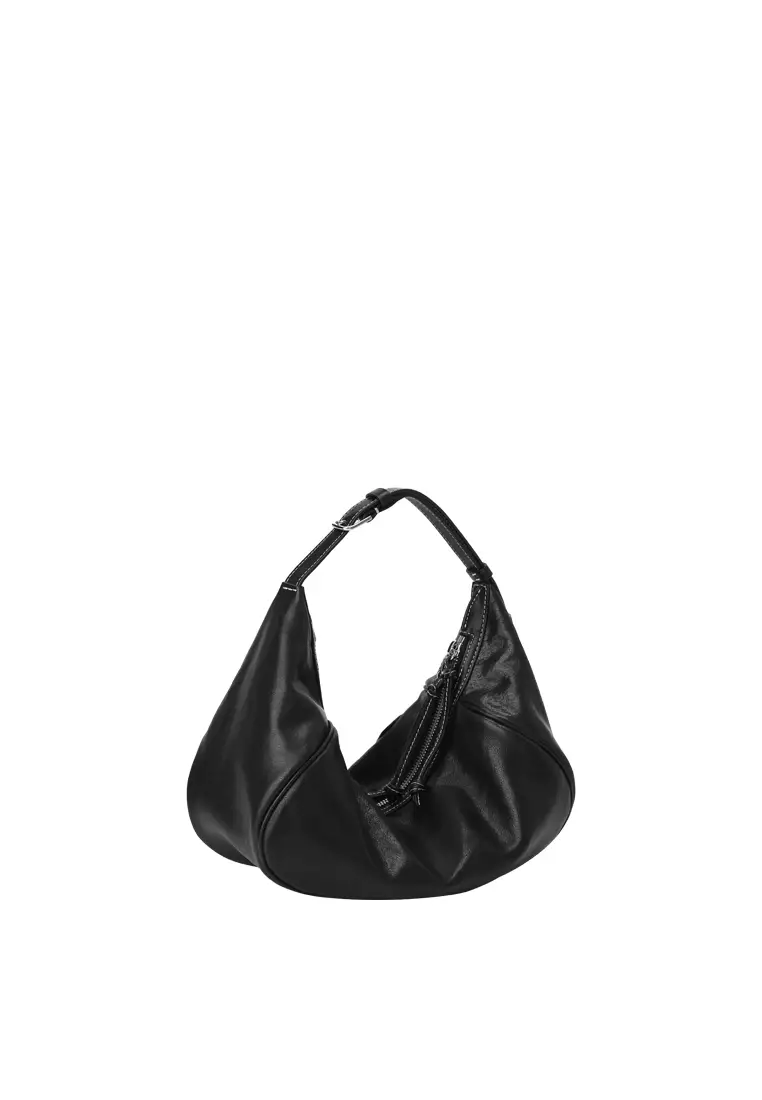 Ursula V11 2-Way Drape 小型單肩斜背袋 - 黑